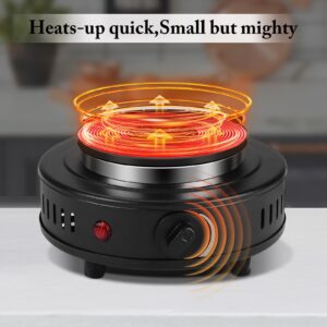 Artilife Mini Hot Plate Small Hot Plate,Small Hot Plate Electric Mini,Mini Hot Plate Electric,Cast Iron Electric Hot Plate,Perfect Size for Moka Pot (500W Black Small Hot Plate)