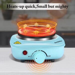 Artilife Mini Hot Plate Small Hot Plate,Small Hot Plate Electric Mini,Mini Hot Plate Electric,Cast Iron Electric Hot Plate,Perfect Size for Moka Pot (500W Mini Hot Plate)