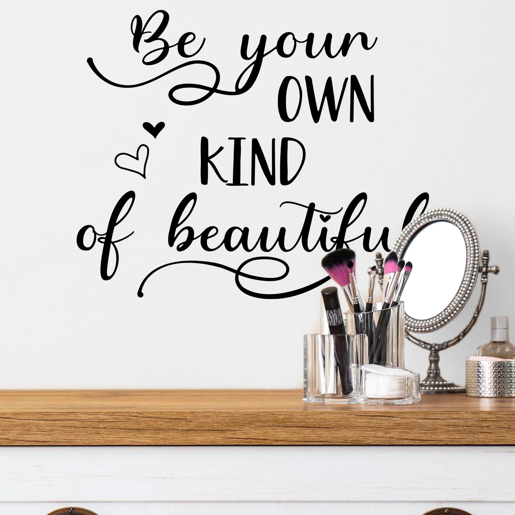 Wall Art Stickers, Inspirational Wall Quotes Decals, Motivational Positive Saying Vinyl Peel and Stick Wall Decor Stickers for Home Decor Living Room Bedroom Girl Wall Decoration 26.4x21.7 inc (Black)