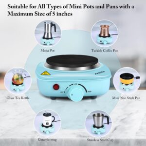 Artilife Mini Hot Plate Small Hot Plate,Small Hot Plate Electric Mini,Mini Hot Plate Electric,Cast Iron Electric Hot Plate,Perfect Size for Moka Pot (500W Mini Hot Plate)