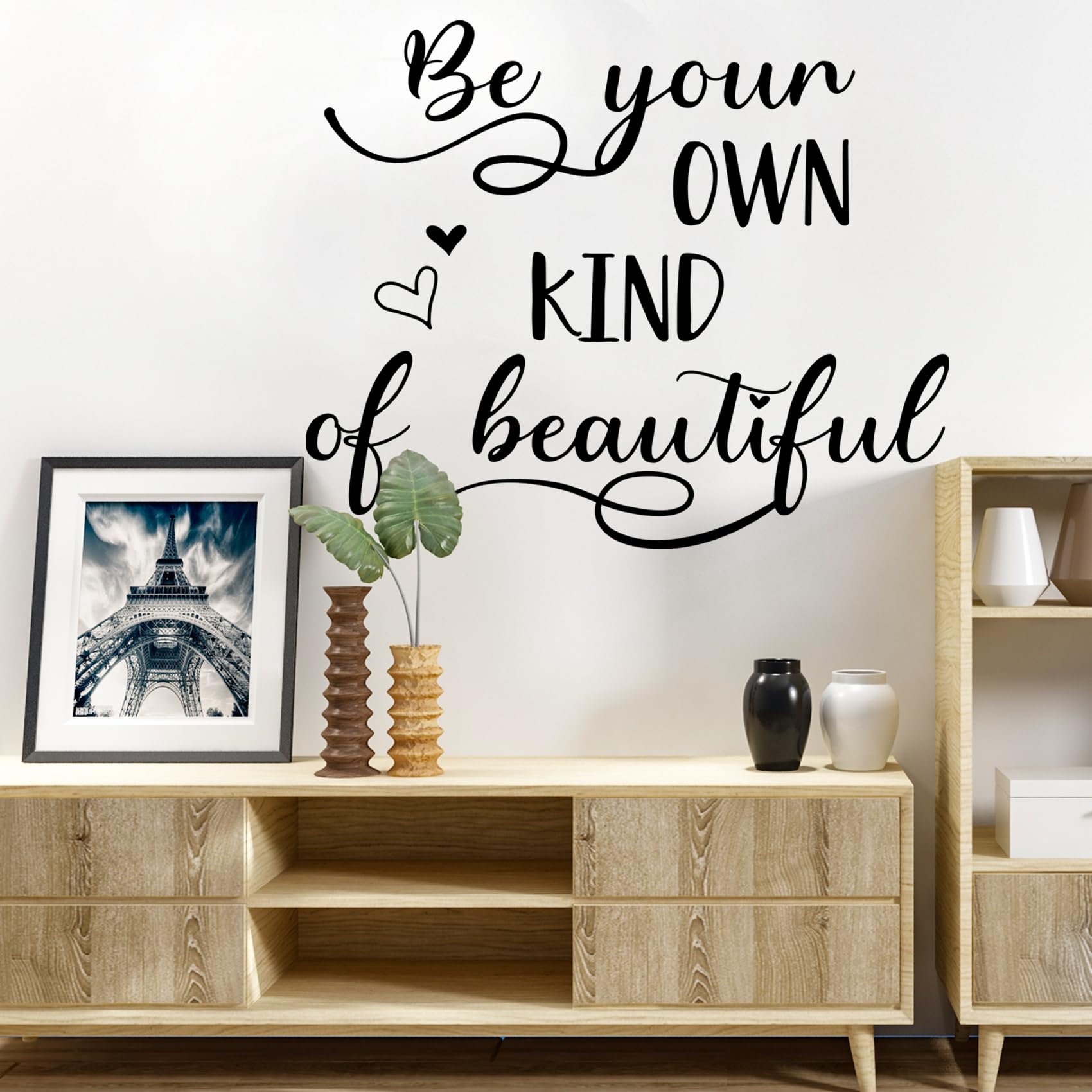 Wall Art Stickers, Inspirational Wall Quotes Decals, Motivational Positive Saying Vinyl Peel and Stick Wall Decor Stickers for Home Decor Living Room Bedroom Girl Wall Decoration 26.4x21.7 inc (Black)