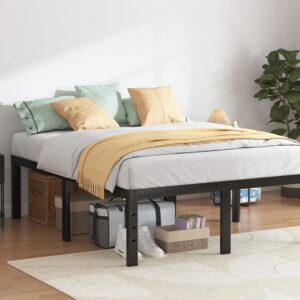 QEROMY Full Size Bed Frame - 18 in Sturdy Platform Bed Frame Full, Heavy Duty Metal Bed Frame No Box Spring Needed, Quick & Easy Assembly, No Noise, Black