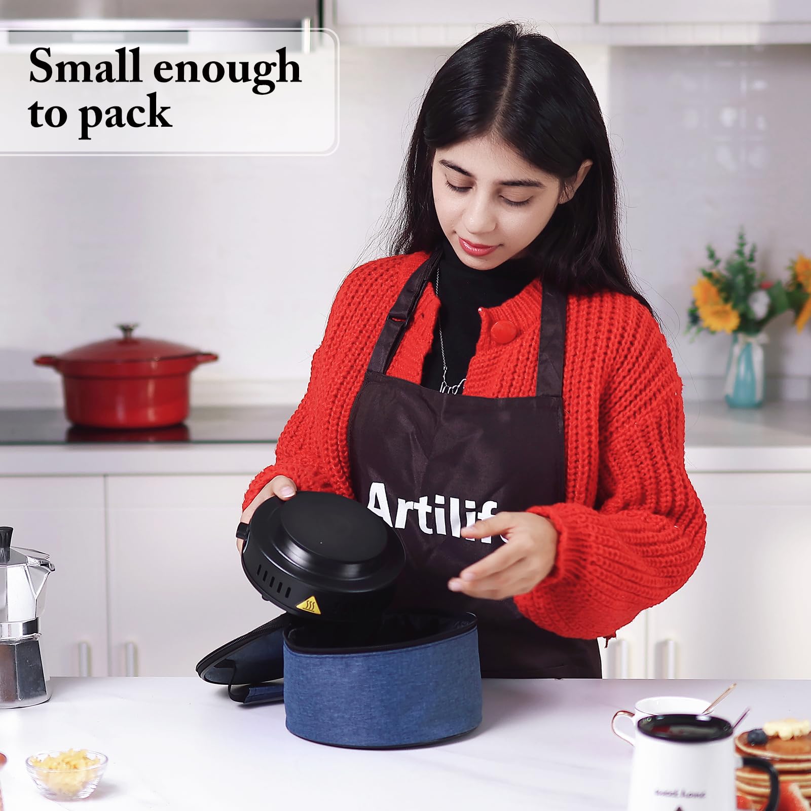 Artilife Mini Hot Plate Small Hot Plate,Small Hot Plate Electric Mini,Mini Hot Plate Electric,Cast Iron Electric Hot Plate,Perfect Size for Moka Pot (500W Black Small Hot Plate)