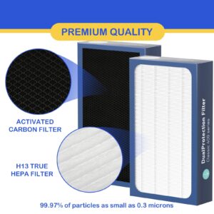 Classic 400 Series DualProtection Filter Replacement Compatible with BLUEAIR Classic 400 Series Air Cleaner Purifiers, 480i, 402, 403, 405, 410, 450E, 455EB, HEPA Filter with Activated Carbon, 2 Pack