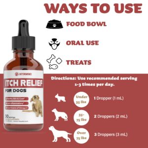 Itch Relief for Dogs | Dog Itch Relief | Helps to Naturally Relieve Itching, Allergies, & More by Improving the Skin & Coat Health | Allergy Relief for Dogs Itching | Dog Itching Skin Relief | 1 fl oz