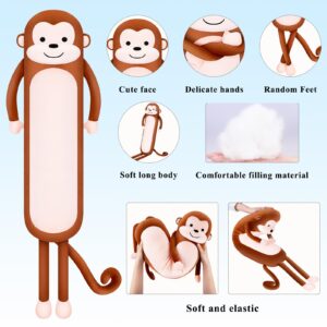 Achwishap Long Monkey Stuffed Animal Plush Toy,40” Kawaii Large Huggable Sleeping Monkey Plush Pillow,Soft Monkey Throw Body Pillow,Cute Plushies Cushion Doll Gifts for Kids Adults