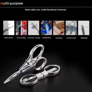 YVAOG Folding Scissors, Safe Portable Travel Mini Scissors, Stainless Steel Retractable Small Scissors for Home Office, Safe Portable Travel Scissors, 2 Piece Set