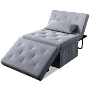 tc-homeny sofa bed with pillow, 4 in 1 multi-function adjustable backrest sleeper chair bed, soft and thick sponge cushion with convertible sofa chair