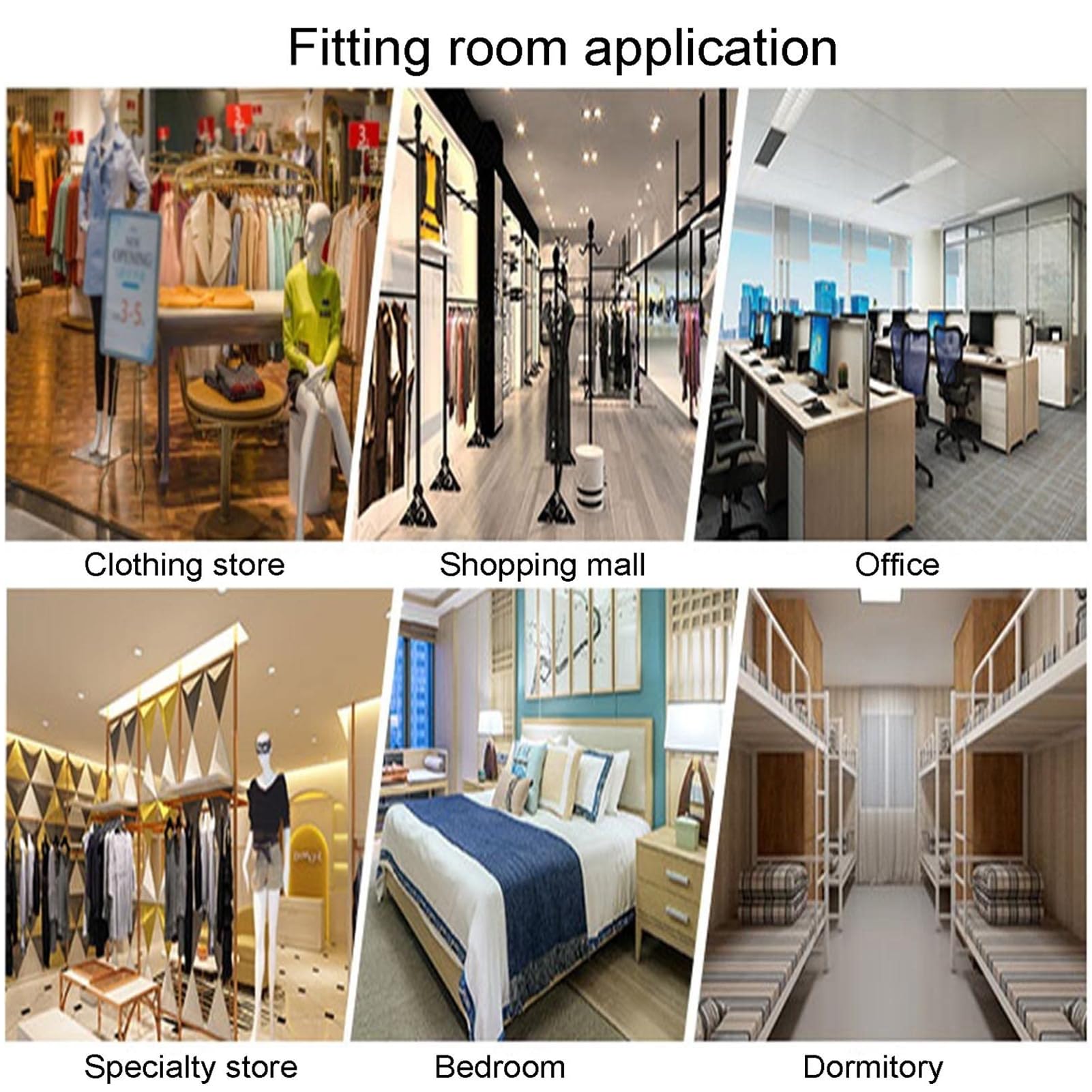 Double Fitting Room for Two, F-Shape Changing Rooms Divider with 3 Shading Curtains Privacy Protection Dressing Room for Boutiques, Clothing Store Corner Changing Room (Black)