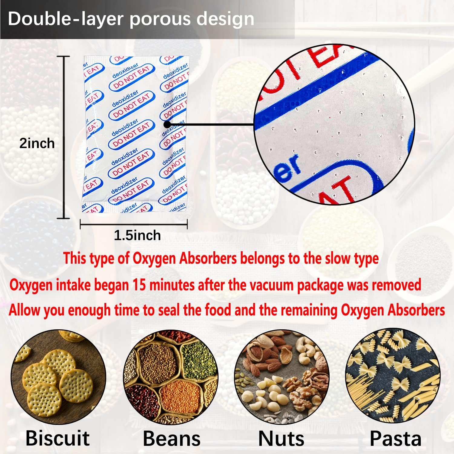 Plateau ELK Oxygen Absorbers for Food Storage 100CC, 110 PCS O2 Absorbers Food Grade for Mylar Bags, Canning, Flour, Wheat, Oats and Freeze Dried Foods - Long Term Storage (11x PCS of 10)