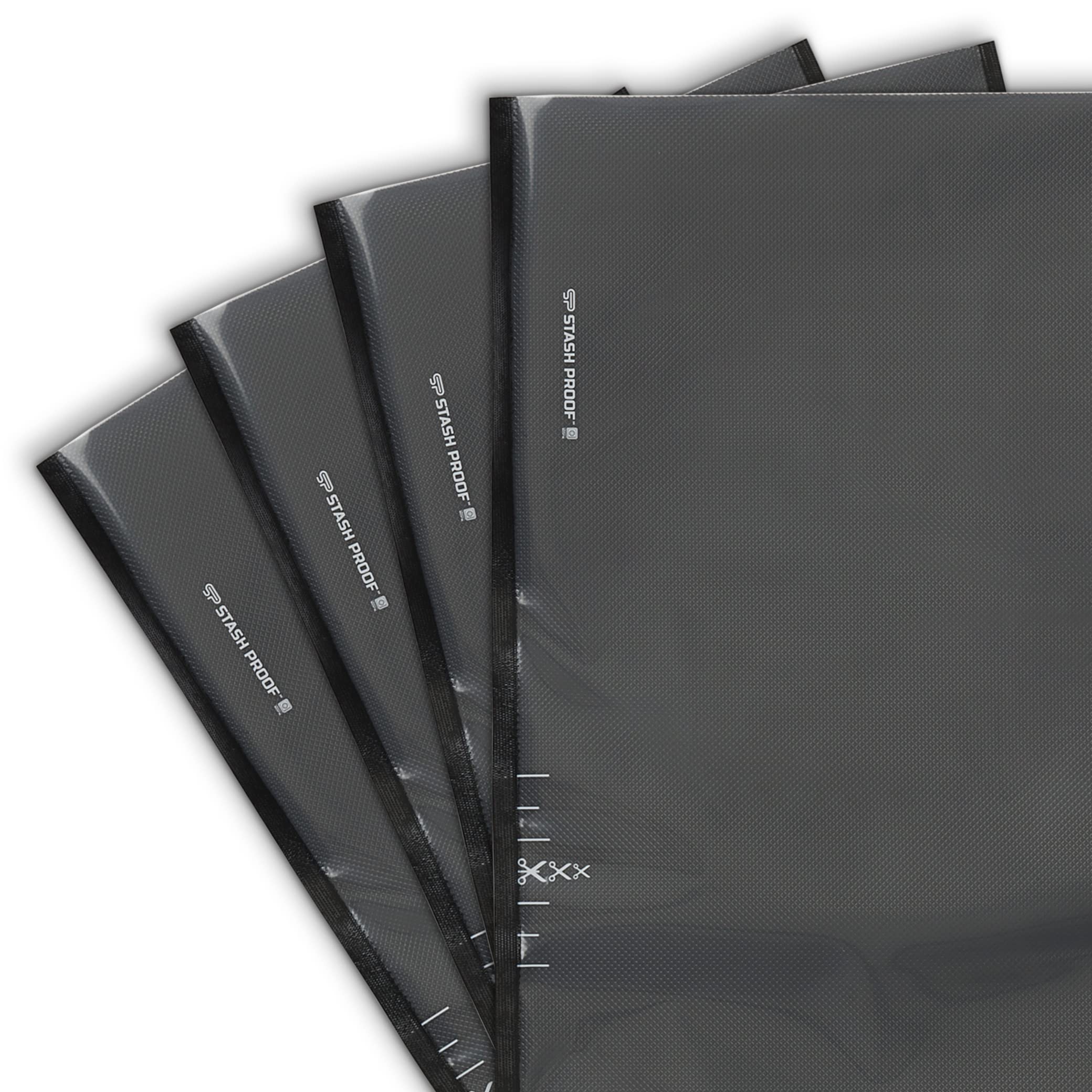 Stash Proof Vacuum Seal Bags 11" x 24" (50 Count) 5 Mil (Black and Clear) - BPA Free Commerical Grade Food Saver for Storage, Sous Vide, and Meal Prep Sealer Bag