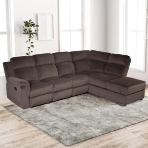 legend vansen 111.4''recliner storage upholstery sofa couchs sectional, brown