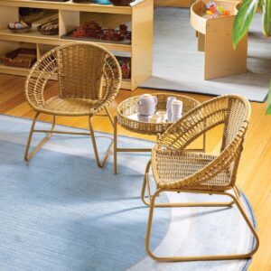 Kaplan Early Learning Kids' Washable Wicker Chair - Set of 2