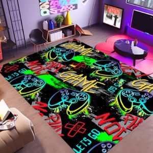 osimiccp gamer rug for boys room 5'x7' non-slip gaming rug,cool graffiti gaming carpet for bedroom living room game room rug decor