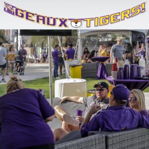 LSU – Geaux Tigers Banner! 8 Ft. long banner is great for Tailgating, Dorm Rooms, Birthday Parties, Graduation. Show your LSU Tiger spirit. by Havercamp