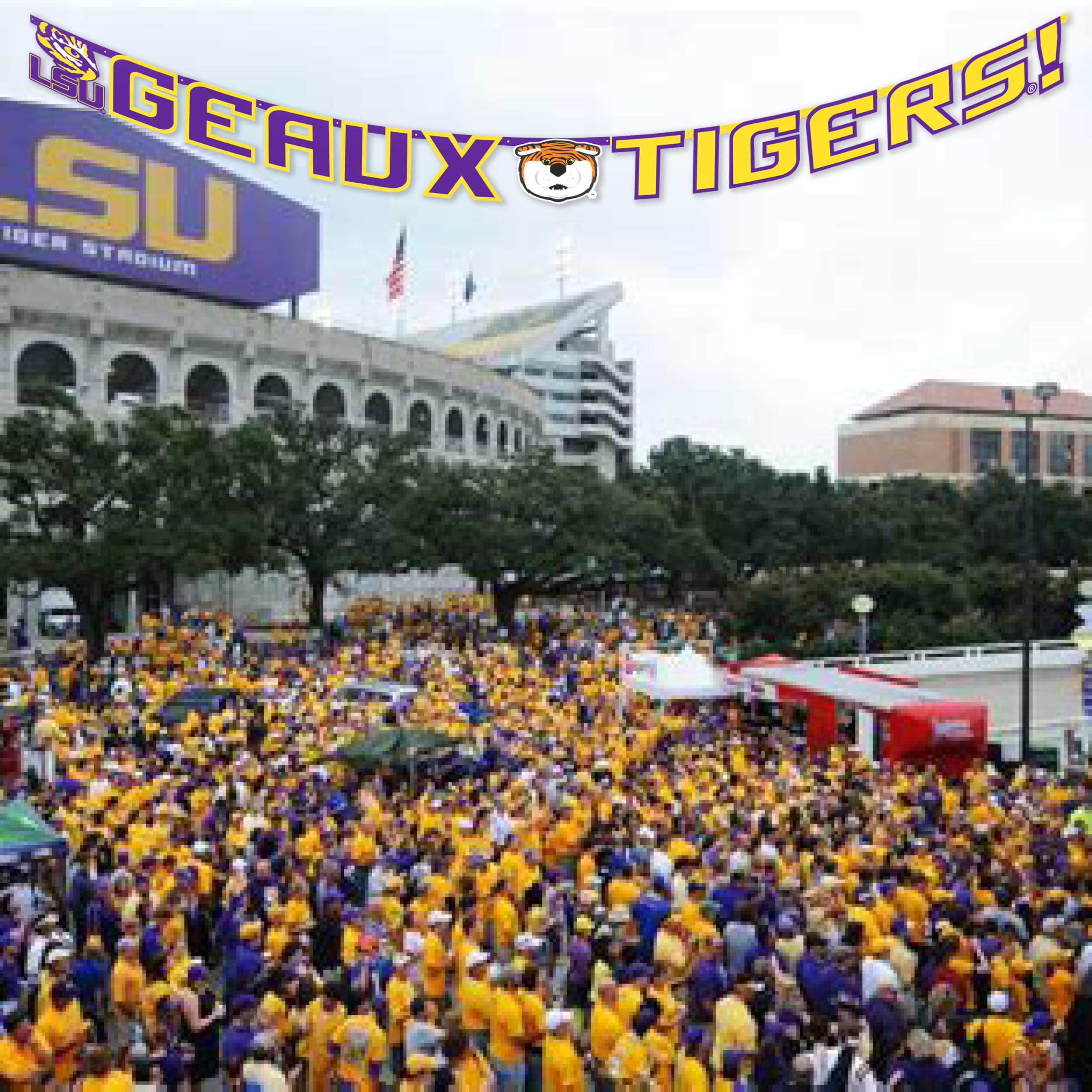 LSU – Geaux Tigers Banner! 8 Ft. long banner is great for Tailgating, Dorm Rooms, Birthday Parties, Graduation. Show your LSU Tiger spirit. by Havercamp