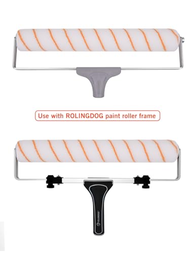 ROLLINGDOG 18" Paint Roller Covers - Large Paint Roller Sleeves for Ceiling,Wall,Floor,Decks Painting (Pack of 3,Polyester)