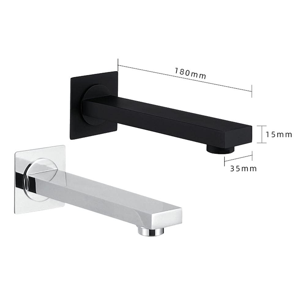 Modern Wall Mounted Bath Filler Spout Bath or Basin Spout Bathtub Faucet Spout Bath Tap-Black