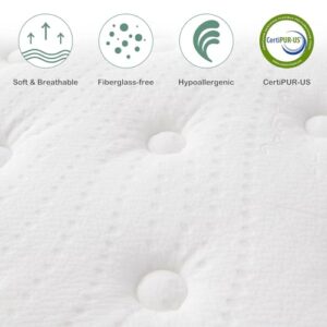 Full Size Mattress, SZSL 12" Hybrid Memory Foam and Individual Pocket Springs Mattress for Comfy Support and Pressure Relief, Medium Firm Mattress in a Box, Motion Isolation, CertiPUR-US Certified