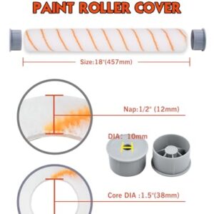 ROLLINGDOG 18" Paint Roller Covers - Large Paint Roller Sleeves for Ceiling,Wall,Floor,Decks Painting (Pack of 3,Polyester)