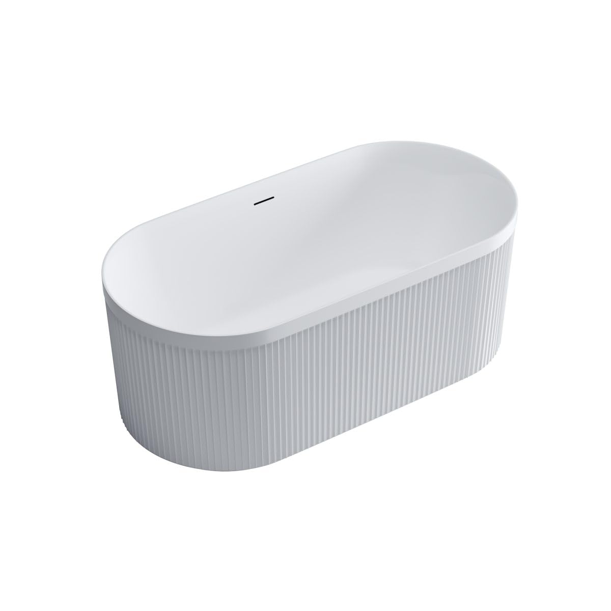 Dowell Fluted Acrylic Soaking Tub 59", Matte White