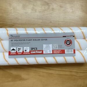 ROLLINGDOG 18" Paint Roller Covers - Large Paint Roller Sleeves for Ceiling,Wall,Floor,Decks Painting (Pack of 3,Polyester)