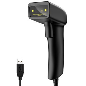 2d barcode scanner,alacrity usb wired handheld qr code scanner reader,plug and play,compatible with windows,mac,android,linux,work with pc,pos machine,laptop in retails,book store,pharmacy