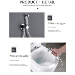 Wall Mounted Bidet Sprayer, Handheld Hot and Cold Water Bathroom Bidet Faucet Toilet Sprayers for Shower,Chrome (Color : Chrome)