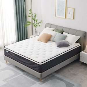 Full Size Mattress, SZSL 12" Hybrid Memory Foam and Individual Pocket Springs Mattress for Comfy Support and Pressure Relief, Medium Firm Mattress in a Box, Motion Isolation, CertiPUR-US Certified