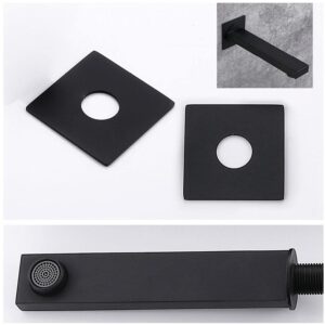 Modern Wall Mounted Bath Filler Spout Bath or Basin Spout Bathtub Faucet Spout Bath Tap-Black