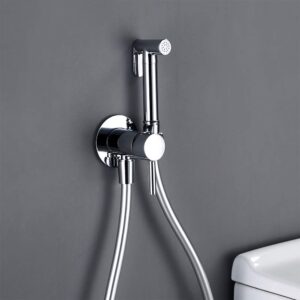 Wall Mounted Bidet Sprayer, Handheld Hot and Cold Water Bathroom Bidet Faucet Toilet Sprayers for Shower,Chrome (Color : Chrome)