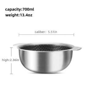 Tri-ply Nonstick 700ml 316 Stainless Steel Mini Stock Pot/Bowl - Versatile for All Cooking Needs, Compatible with Induction and Gas Stoves