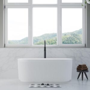 dowell fluted acrylic soaking tub 59", matte white