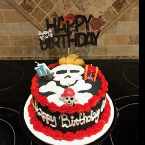 Pirate Themed Birthday Cake Candles (Set of 6) Treasure Chest, Skull, Sword, Pirate Hat, Pirate Ship and a Parrot. Great Cupcake Topper Candle (1 Set)