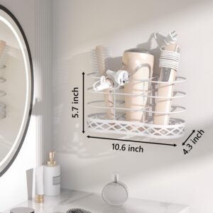 Hair Dryer Holder, White Hair Tool Organizer, Bathroom Organizer for Hair Dryer, Wall Mount Blow Dryer Holder, Curling Iron Holder Cabinet Door, Flat Irons, Curling Straighteners