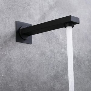 Modern Wall Mounted Bath Filler Spout Bath or Basin Spout Bathtub Faucet Spout Bath Tap-Black