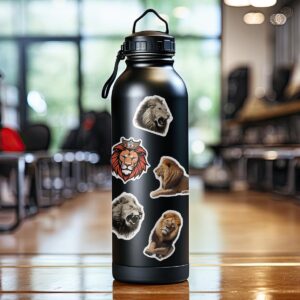 Pack 50 Pcs Cute Animal Lion Stickers for Water Bottles Waterproof Laptop Luggage Computer Scrapbooking Teens Adults Girls Kids Funny Aesthetic Sticker Packs Small Vinyl Decals