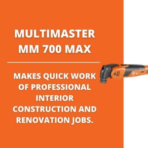 Fein MultiMaster MM 700 Max Oscillating MultiTool Set with QuickIn, Anti-Vibration System and Tacho Generator - 450 W, StarlockMax Tool Mount - 72296863090