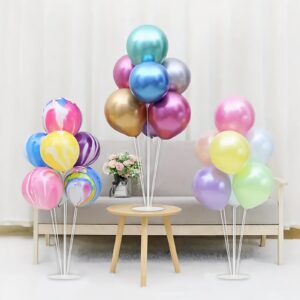 Balloon Stand 4 Set Balloon Sticks with Base Balloon Stands, Balloon Arch Stand for Birthday Decorations, Balloon Arch Kit for Table Graduation Baby Shower Gender Reveal Party Decorations