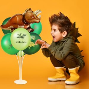 Hoemwarm Dino Balloons Dinosaur Balloons Stand Kit for Table Centerpiece Dinosaur Foil Balloons for Birthday Childrens Party Jungle Jurassic Dinosaur Themed Decoration for Kids Baby Shower Supplies