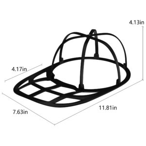 LONGD Hat Washer for Baseball Caps, Sturdy Cleaning Protector with Frame Cage and Laundry Bag, Washing Machine Safe Hat Cleaner and Organizer, Suitable for Adult and Kids' Caps - 1-Pack,Black