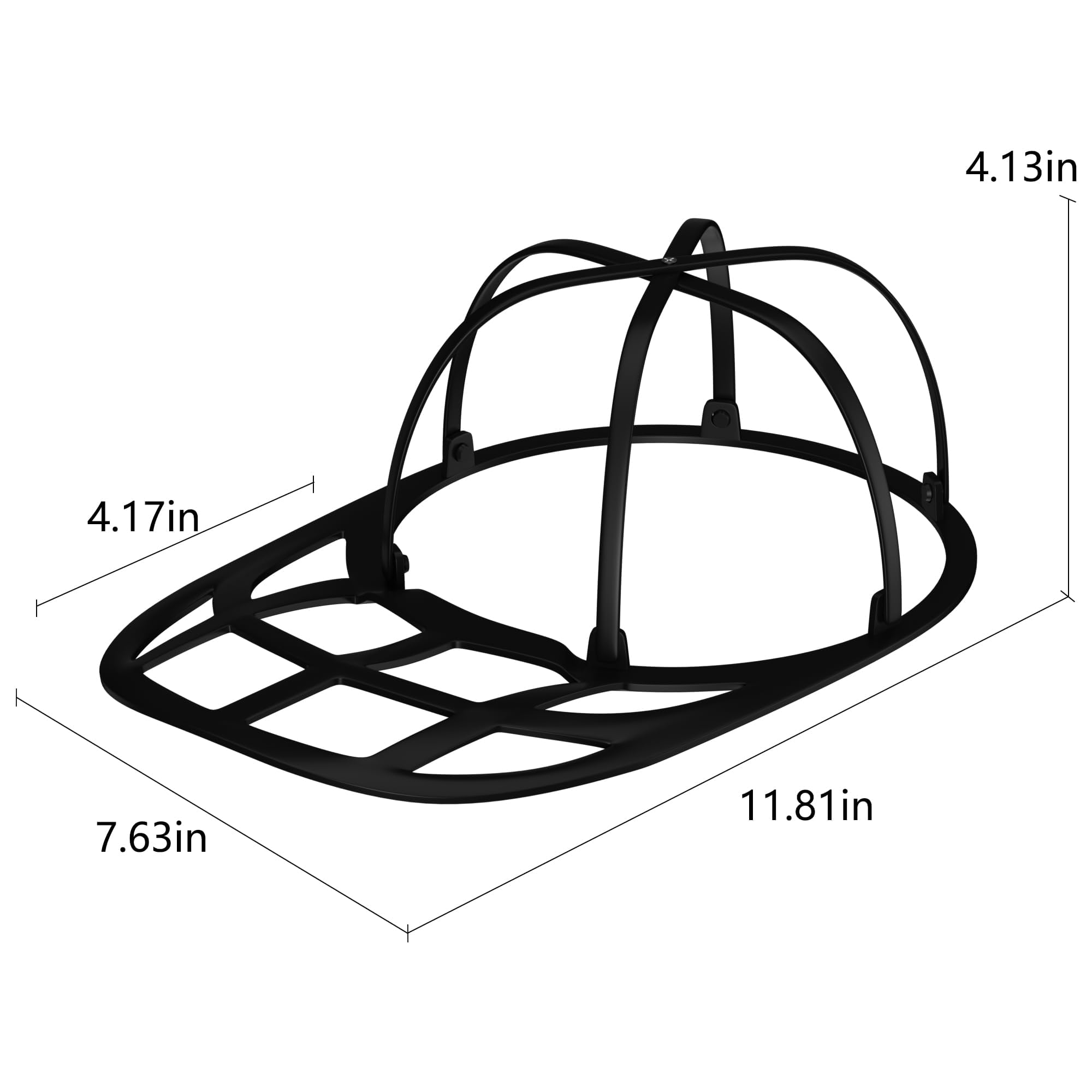 LONGD Hat Washer for Baseball Caps, Sturdy Cleaning Protector with Frame Cage and Laundry Bag, Washing Machine Safe Hat Cleaner and Organizer, Suitable for Adult and Kids' Caps - 1-Pack,Black