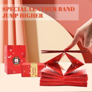 Surprise Box Gift Box for Money, Merry Christmas Surprise Gift Boxes, Folding Bouncing Pop-Up Explosion Gift Box, Gifts Boxes for Christmas Birthday Anniversary Valentine Proposal (Red-10pc)