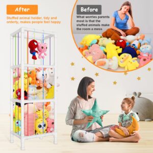 HOMEWIS Stuffed Animal Zoo Storage, Stuffed Animals Holder Extra Large Capacity Kids Toy Organizer Plush Storage Creative Display Shelf for Nursery Playroom Bedroom Kid Room