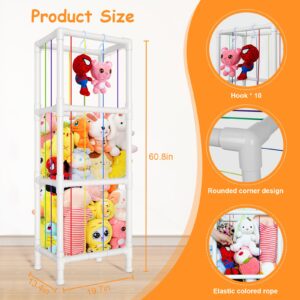 HOMEWIS Stuffed Animal Zoo Storage, Stuffed Animals Holder Extra Large Capacity Kids Toy Organizer Plush Storage Creative Display Shelf for Nursery Playroom Bedroom Kid Room