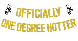 officially one degree hotter banner, congrats grad/big degree energy, 2024 high school/college/senior graduation party decorations supplies