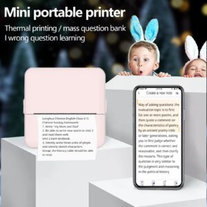 POEOSAS Mini Printer Sticker Printer - Wireless Mini Sticker Printer Machine, Pocket Mini Printer for iPhone, Bluetooth Portable Mini Thermal Printer for DIY, Journal, Notes, Memo, Birthday