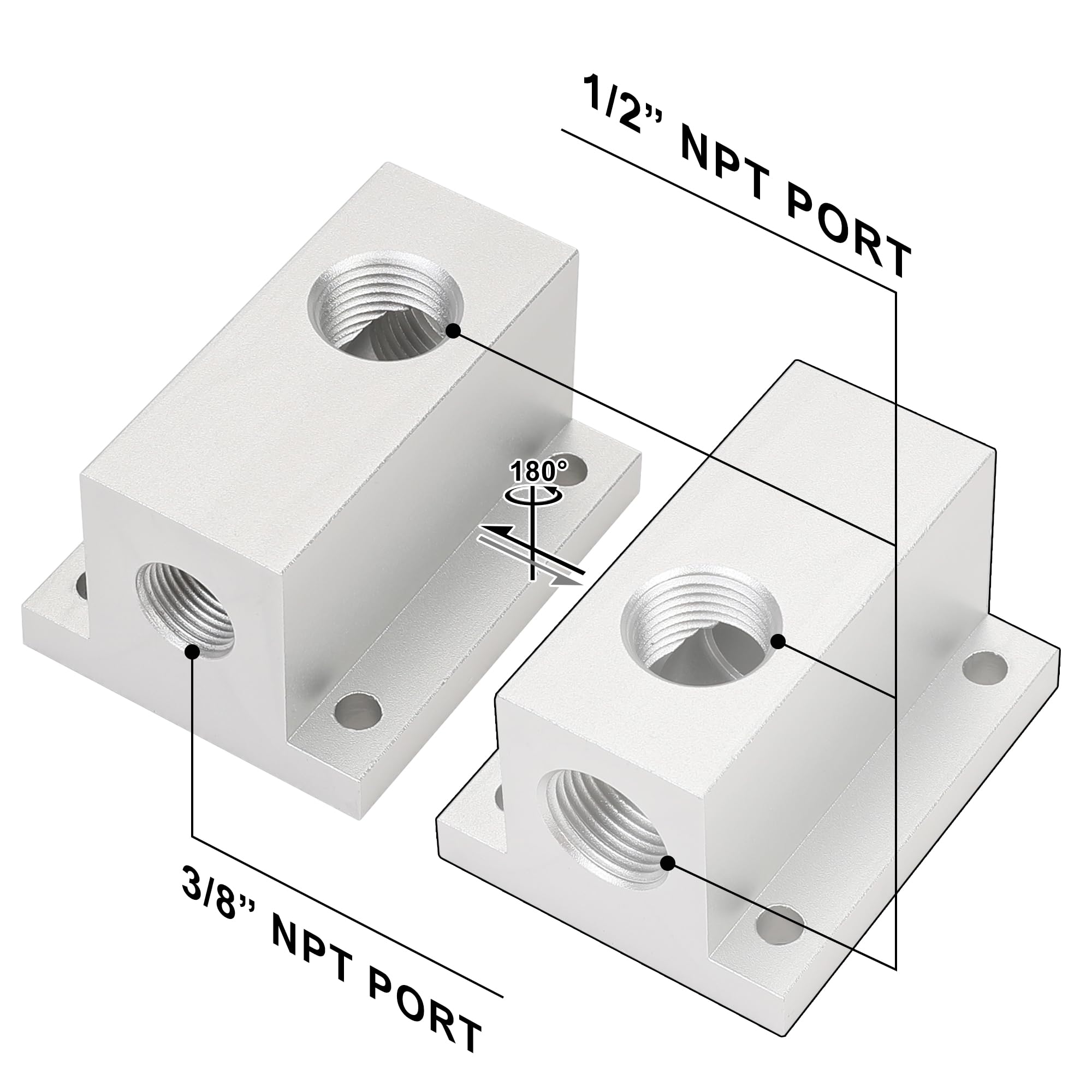 HOOTSUM Compressed Air Outlet Kit for 3/4 Inch Tubing System with 1/2 Inch NPT Outlet Port, Equipped with Straight Air Piping Fittings and Ball Valve