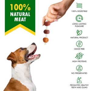 Beloved Pets Kabobs Dog Treats with Duck & Chicken Human Grade Meat - All Natural Pet Dried Snacks Rawhide - Free & Grain Free Long Lasting Chews for Large & Small Dogs - Supports Healthy Teeth