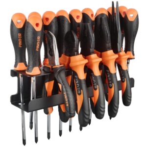 mutuactor screwdriver organizer rack heavy duty,magnetic mount screwdriver holder plier organizer,magnetic tool holder storage holder for various screwdrivers pliers shears tool chest cart workbench